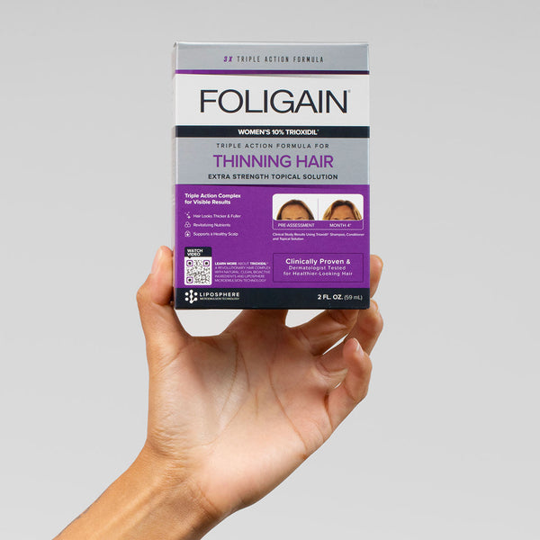 FOLIGAIN Triple Action Complete Formula For Thinning Hair For Women with 10% Trioxidil - FOLIGAIN EUROPE